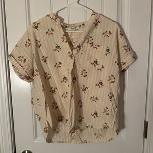 Madewell Cream Floral Top
